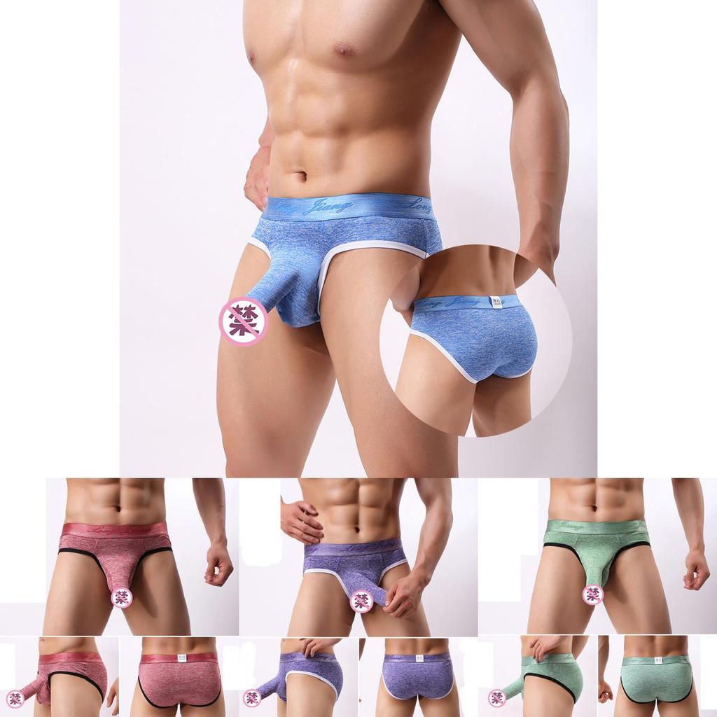 Men Bikini Pouch Briefs Sleeve Penis Sheath Underwear Shorts Underpants Lingerie