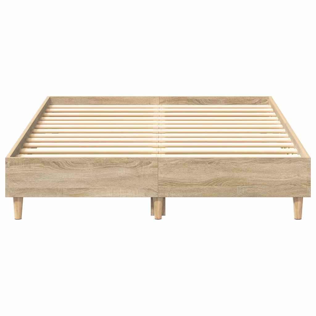 Bed Frame without Mattress Sonoma Oak Finish 120 x 200 cm Engineered Wood