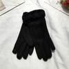 Suede Women's Gloves Single Line Hairy Winter Warm Outdoor Fleece Student Split Finger Touch Screen Gloves