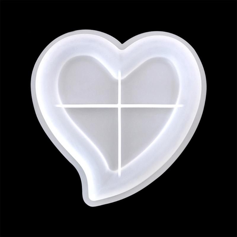 3Pieces Heart Shape Silicones Mold Flexible Design For Epoxy Jewelry Container Tray Home Decorations Crafting Mould