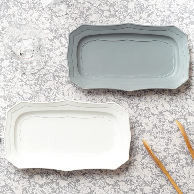 EAST table Rectangular Matte Gray Plate, 22.5cm, Classic,