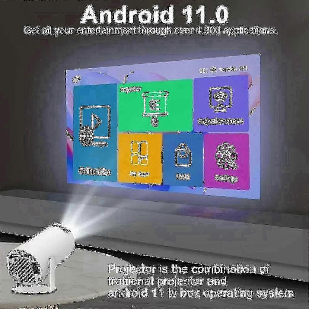 5G 4K Projector Smart HD LED WiFi Bluetooth HDMI. USB Android Office Home Theater
