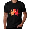Octopus Funny Sticker Cephalopod Classic Sticker Tshirt Lightweight Basic Short Sleeve Shirt Tshirt