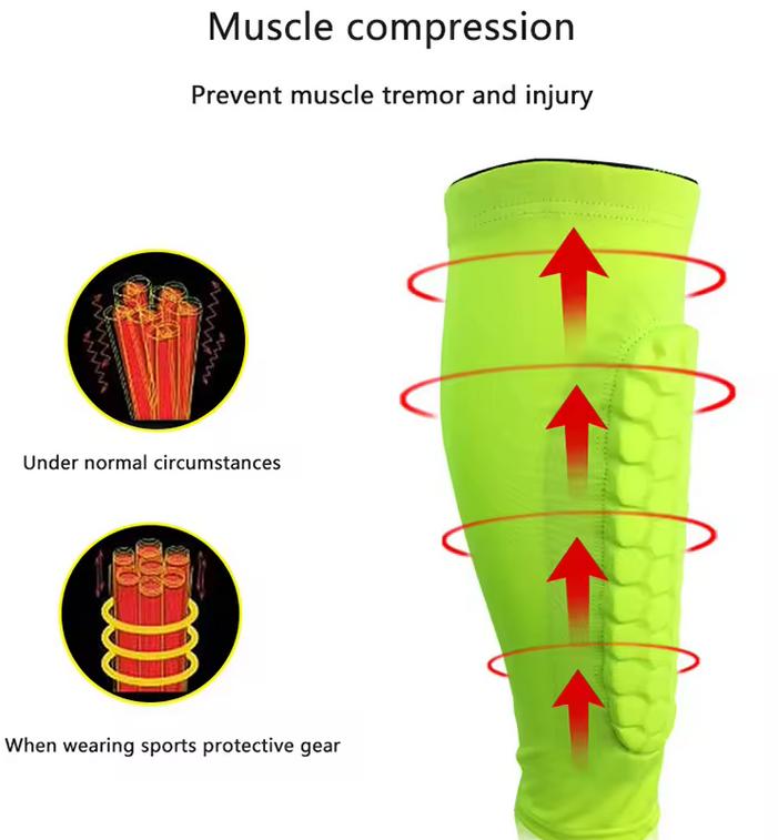 Honeycomb Shin Splint Compression Sleeve Basketball Calf Protection Leg Guard