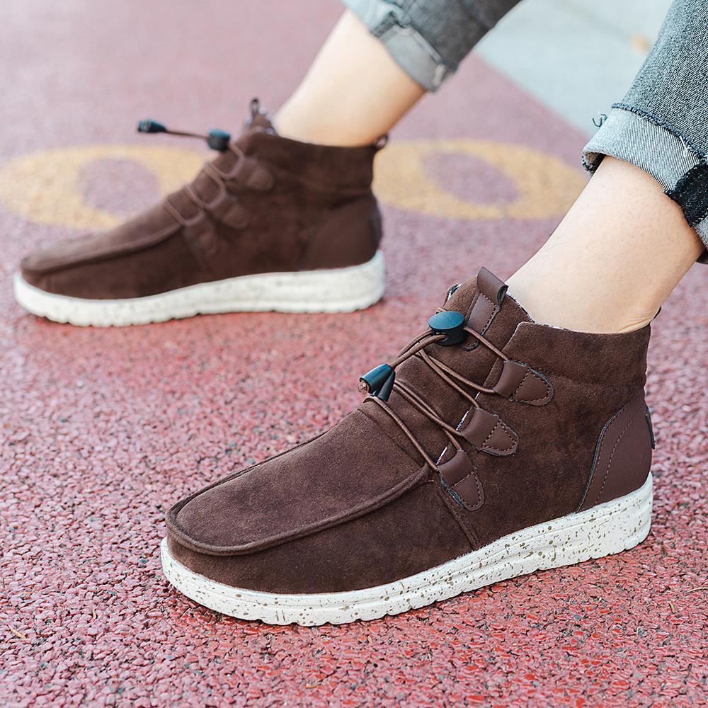 Autumn Winter High Top Round Toe Cotton Boots For Women Cross-Border Large Size Lacing Casual Shoes 36-43