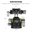 D-40 PRO Double Panoramic Head CNC Aluminum Alloy Ball Head U Notch Design Low Center of