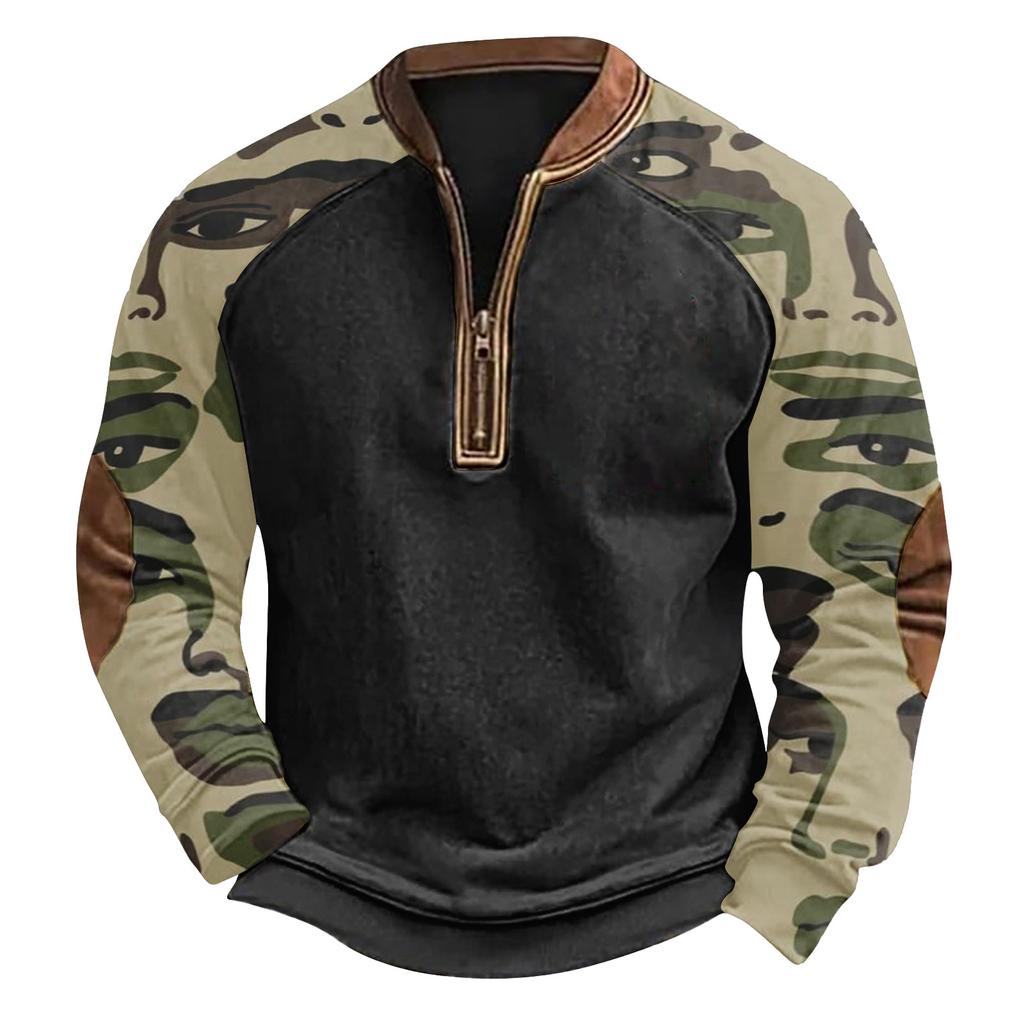 Мужская зимняя толстовка с пряжкой Мужская толстовка с принтом