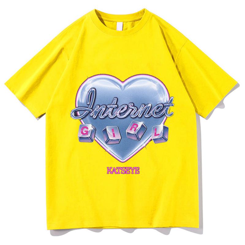 KATSEYE INTERNET GIRL Tour 2026 Tshirt Summer Short Sleeve Unisex Oneck Tshirts Cotton Unisex Streetwear Print Fashion Tops Tees