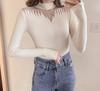 Women's Slim-Fit Patchwork High Neck Knitted Sweater - Casual & Versatile for Spring and Autumn