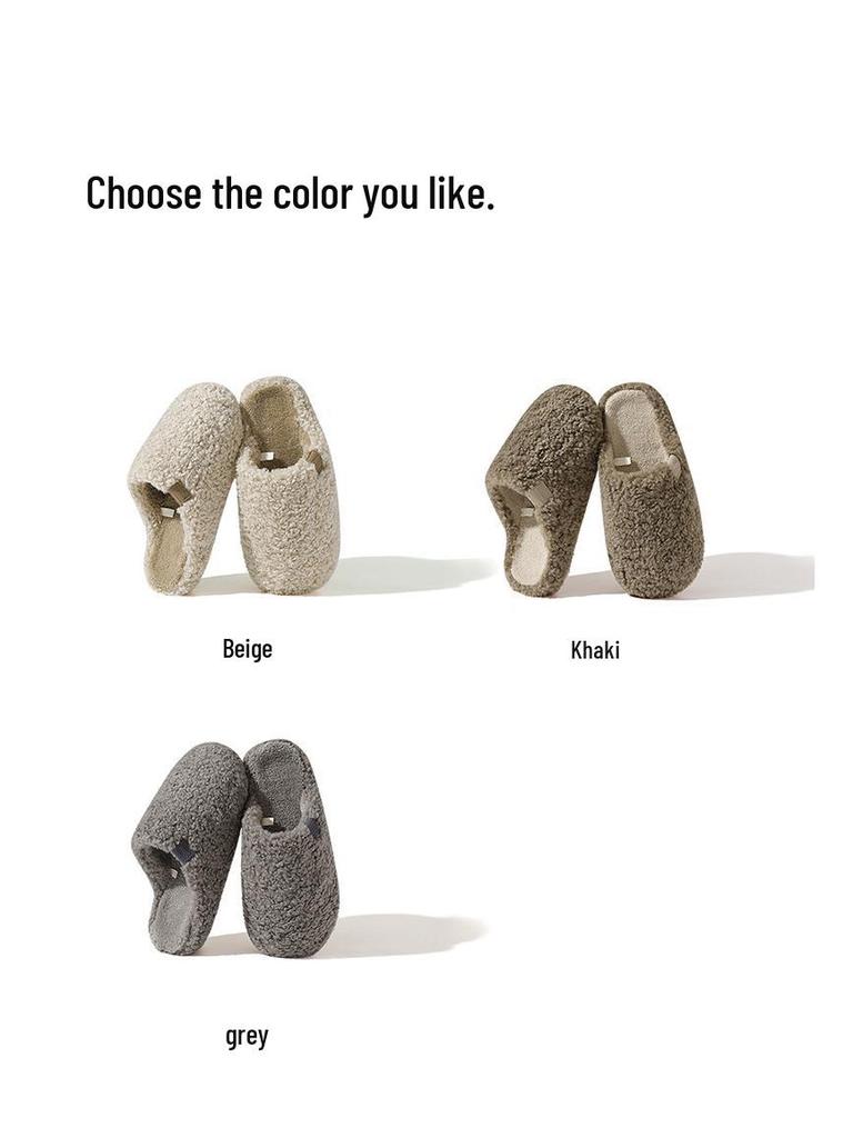 Women's & Men's Non-slip Breathable Cotton Fur Slippers for Winter & Autumn