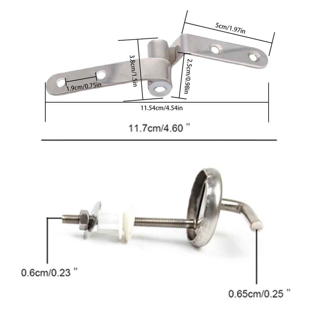 Toliet Hinges/Screws Toilet Lid Mounting Set Bathroom Hardware Repair Set Toilet Seat Attachment Simple Installation