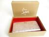 Authentic Christian Louboutin Panettone Rose Gold Leather Round Zip Wallet #a376 Open box