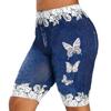 Шорты для тренировок, женские облегающие шорты длиной до колена с бабочками для ежедневного ношения