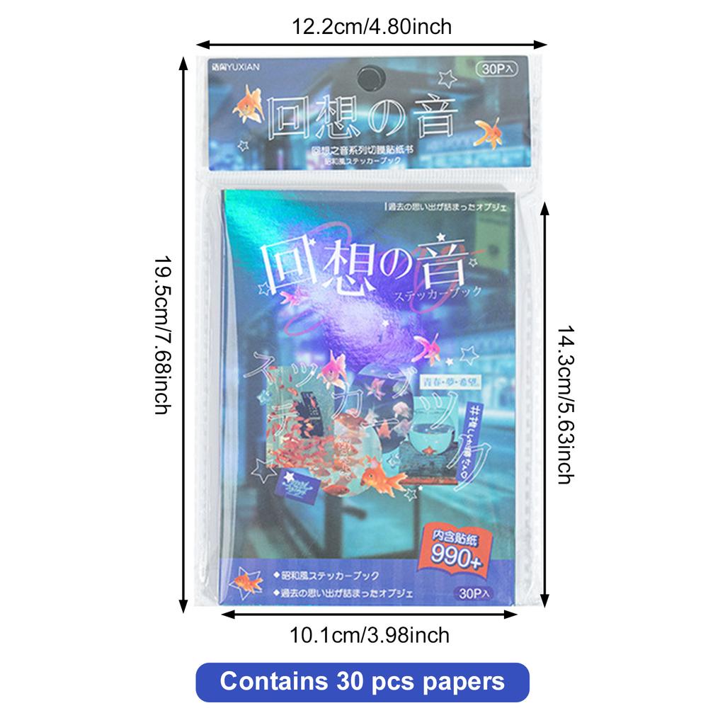 DIY Vintage Classic Sticker Book Various Cute Pattern Stationery Sticker for Water Bottle Laptop Phone Skateboard