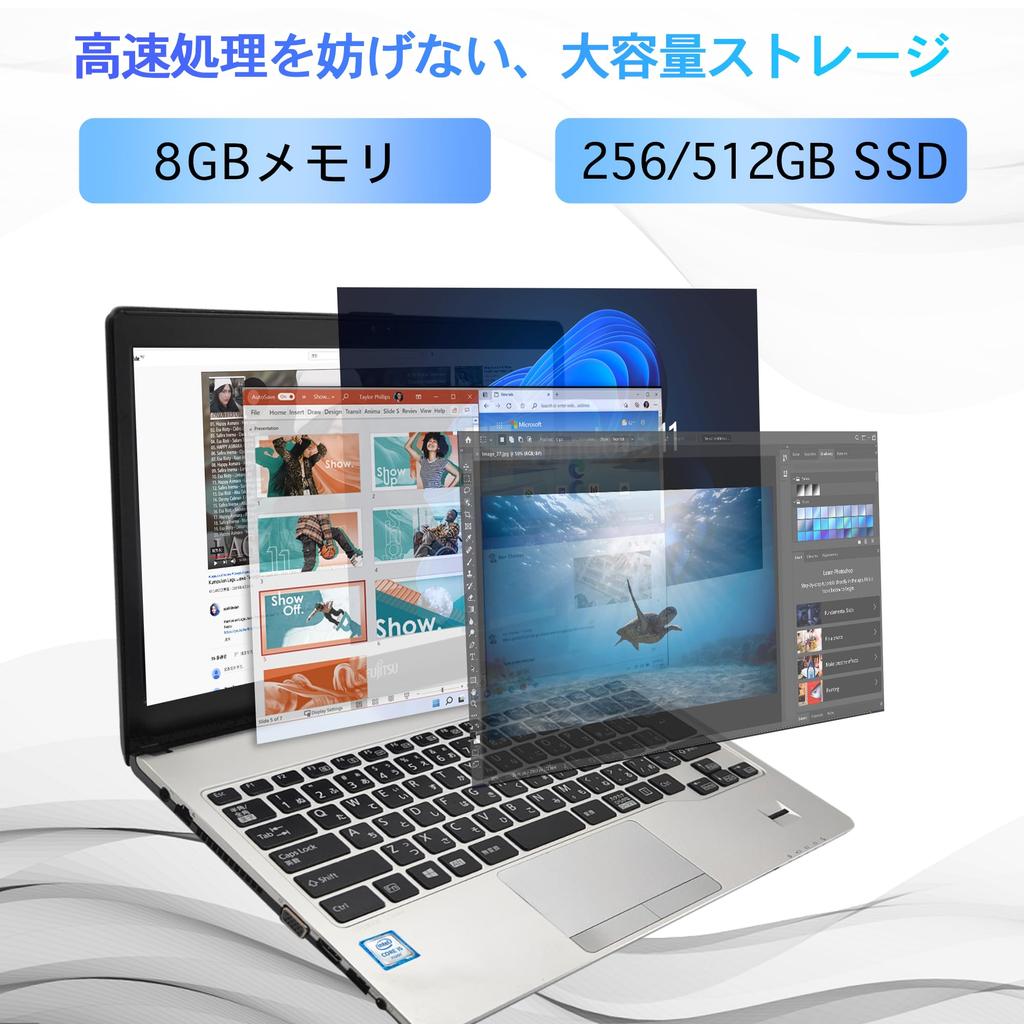 Ноутбук дюймовый легкий S937 серии с 7-го поколения Core i5 Windows 11 pro FHD LCD Японское программное обеспечение карты начальные настройки ПК Ноутбук ПК SSD