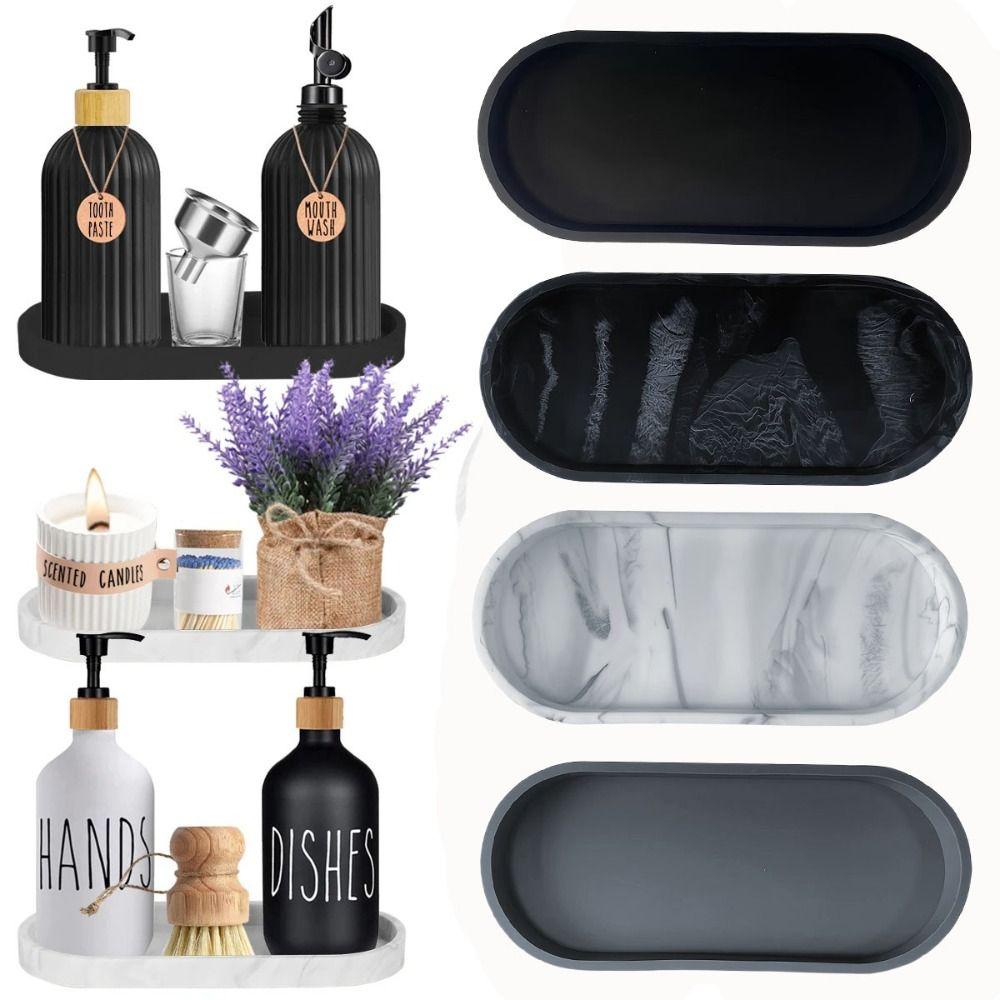 Мраморный поднос для туалетного столика, силиконовый поднос для унитаза, новый поднос для хранения на кухонной столешнице