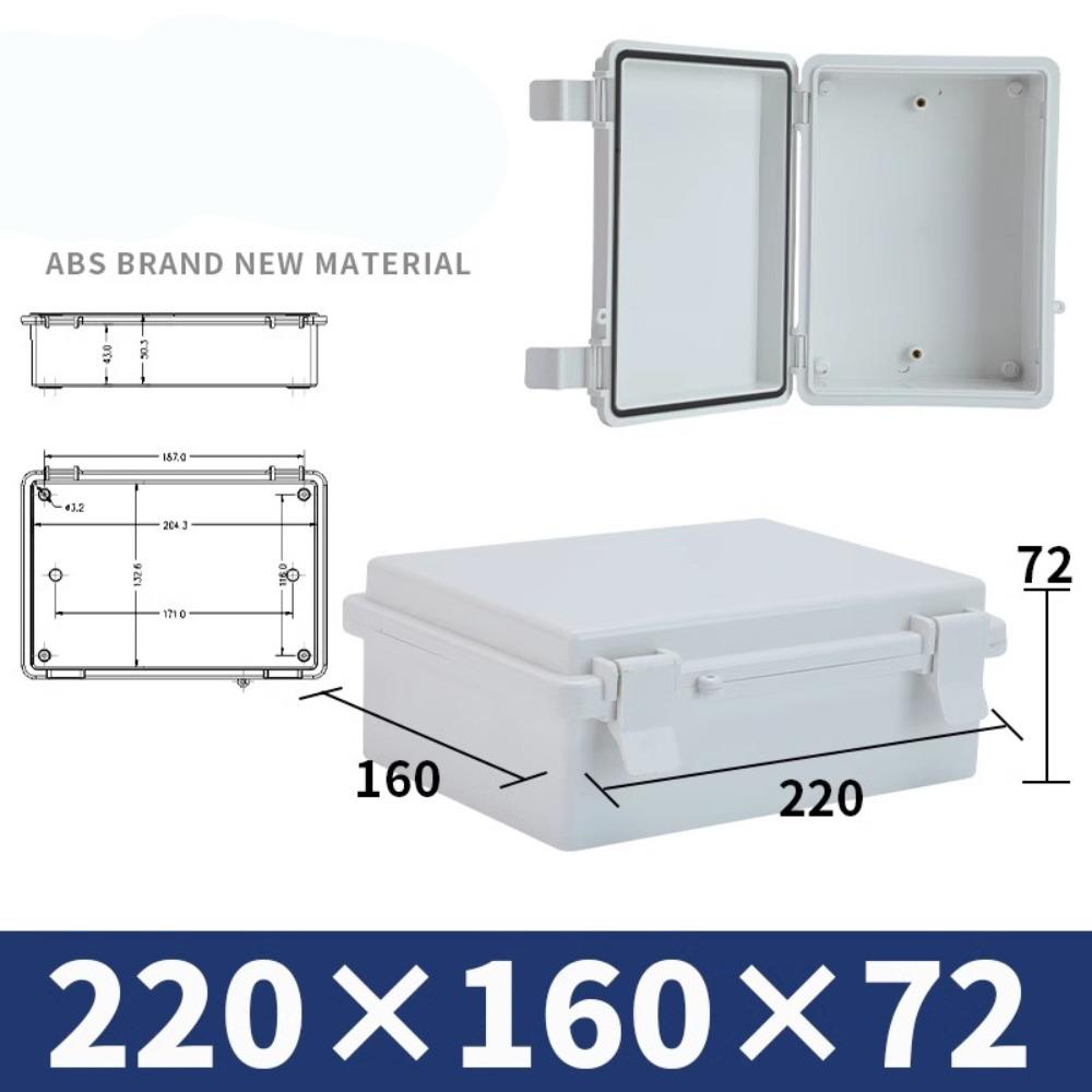IP67 Electrical Junction Box Waterproof White Outdoor Sealed Switch Power Case Plastic Enclosure With Hasp Distribution Boxes