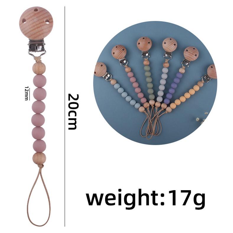Гибкий силиконовый держатель-клипса для пустышки со стильным круглым дизайном, детская буковая цепочка-прорезыватель для коренных зубов