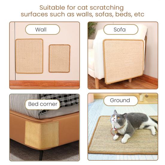 Cat Scratch Pad Sisal Cat Scratching Board for Indoor Cats Wall Mounted Cat Scratcher Furniture Protector