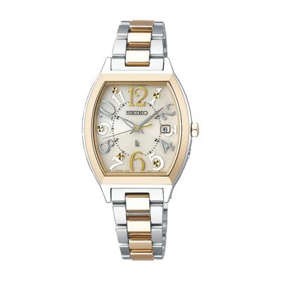 Rukia Standard Collection Tonneau Type Solar Radio SSVW216 Silver Yellow Gold [Часы Seiko] Женские +