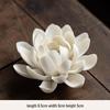 Handmade Ceramic Lotus Incense Burner - Zen Flower Ornament for Living Room Decor