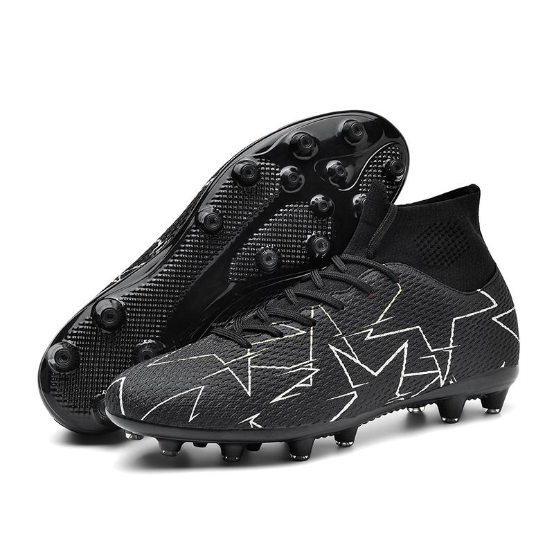 Football Shoes 35-47 Unisex High-top Football Boots Long Nail Artificial Lawn Training Large Size Kid's Football Shoes