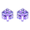 [C4984] — Серебряные серьги «Кристальные кубики» фиолетового цвета — 6 мм