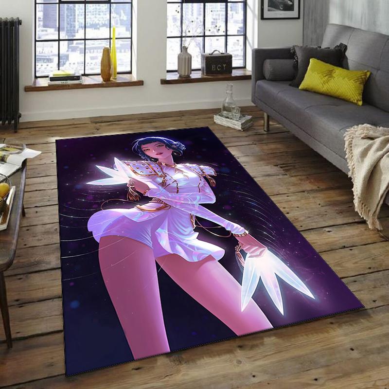 1pc KPop Demon Hunters ZOEY1 Design Area Rug - Non-Slip, Soft & Cozy Floor Mat for Living Room, Bedroom, Office - Indoor/Outdoor Decorative Carpet