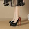 -6 Сексуальная цветовая гамма водонепроницаемые туфли на платформе темпераментный круглый носок тонкий каблук высокие каблуки женщины не устают ноги супер высокие каблуки женщины