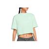 Womens Contrast Color Brand Logo Print Solid Short Sleeve T-Shirt Women Tops Light-Green CJ3758-394