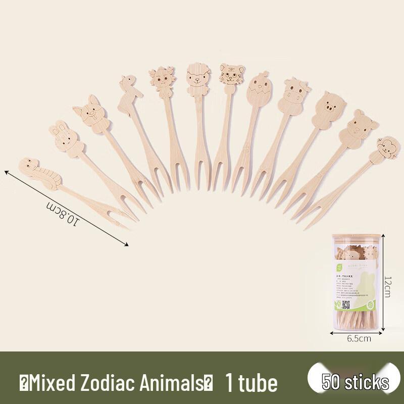 UOSO Disposable Cute Animal & Decorative Fruit Picks