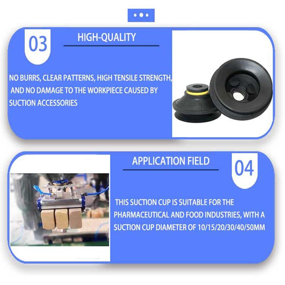 1Pcs Silicone Vacuum Suction Cup Bellows Suction Cup for Injection Molding Machine Manipulator