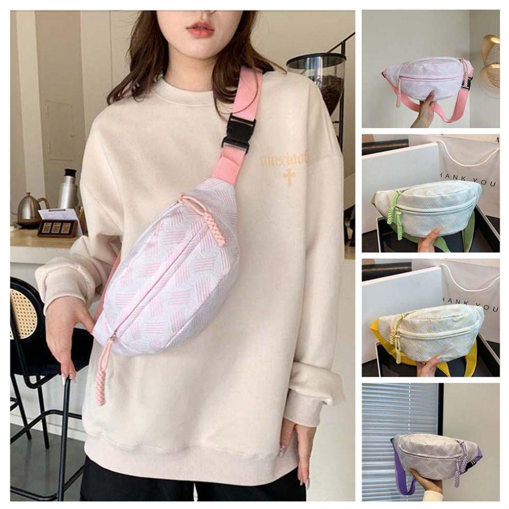 Half Moon Bag Strip Chest Bag Crossbody Bag Crossbody Waist Pack Simple Running Waist Bag Women