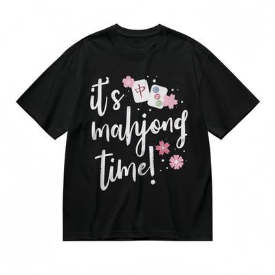 Женская дышащая классическая футболка с небольшим стрейчем с принтом IT'S MAHJONG TIME
