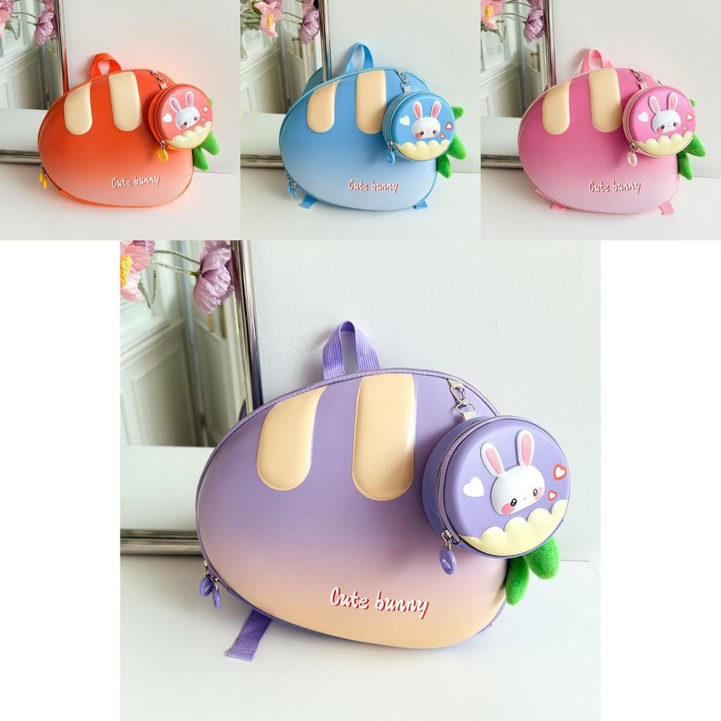 Orange Pink Trendy Blue Purple Kids Backpack With Fun Carrot Print Lightweight Eva Material