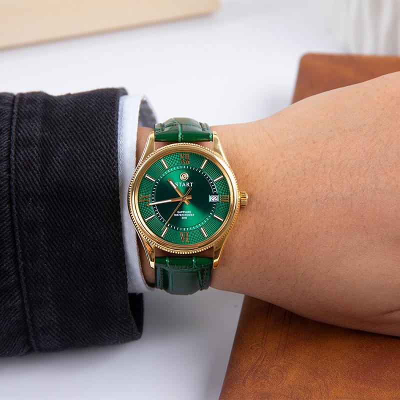 Start Модные мужские часы, швейцарские импортные кварцевые мужские часы со светящимся римским циферблатом и функцией даты