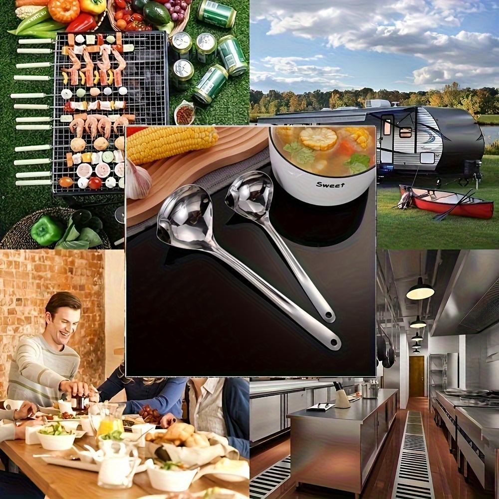 1 шт. ложка для снятия пены с супа и масла из нержавеющей стали, долговечная металлическая лопатка с интегрированным фильтром и длинной ручкой, подходит для кухонных инструментов для приготовления пищи