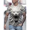 Футболка с принтом модного льва для мужчин, уличная мода, Harajuku, круглый вырез, короткий рукав, ретро, большие удобные топы