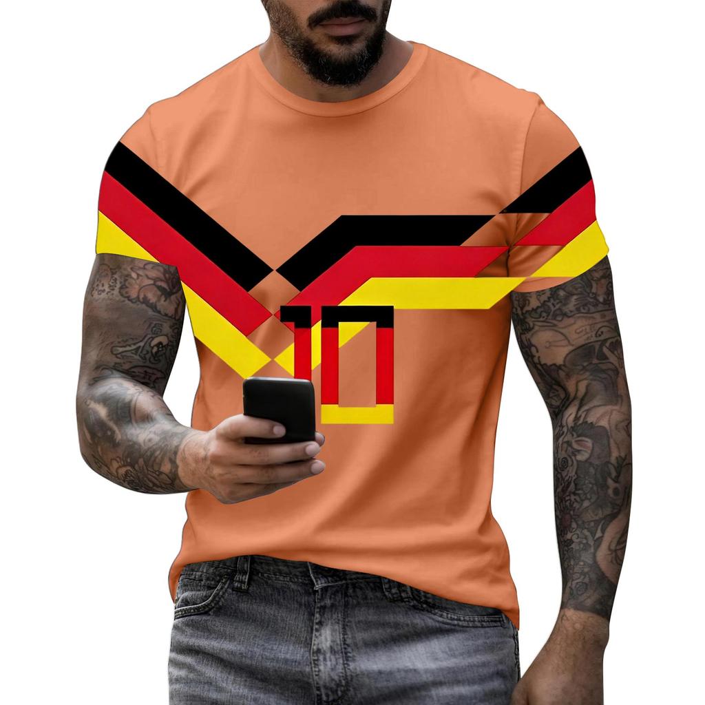 Men's Short Sleeve Graphic T-Shirt Crew Neck Casual Fit Lightweight Soft Fabric Comfortable Wear