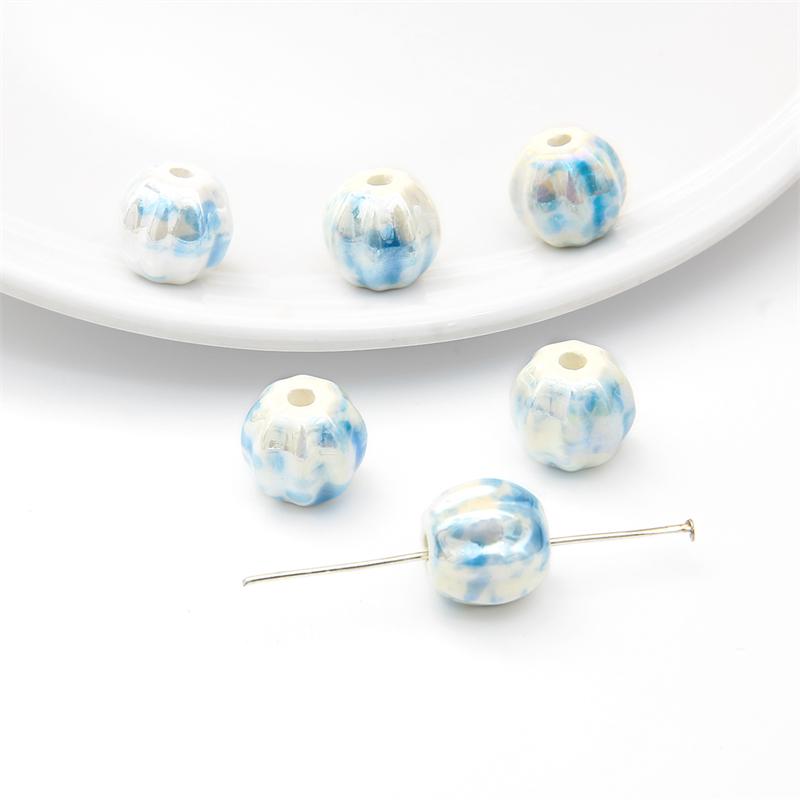 5 шт./пакет керамические фарфоровые бусины ручной работы в форме арбуза, очаровательные бусины, свободные бусины-разделители для браслета, ожерелья, изготовление ювелирных изделий своими руками