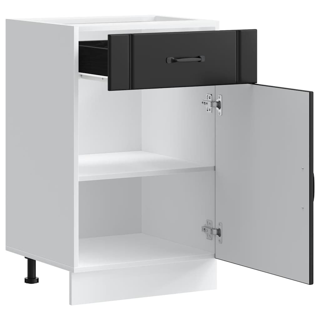 Kitchen Base Cabinet Lucca Black Particleboard