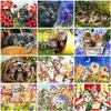 5D DIY Cat Diamond Embroidery Landscape Flower Diamond Painting Full Square/Round Mosaic Picture Of Rhinestone Home Decor Gift