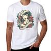 Vintage Pinup Girl T-Shirt T Shirts for Man Slim Fit Funny T Shirts Cotton T-Shirt