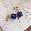 Small and Luxurious Retro Style Blue Antique Style Earrings for Women's New Gilded High-end Silver Needle Earrings