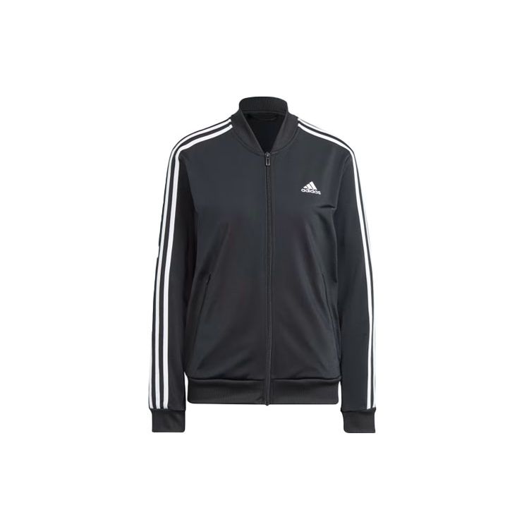 adidas Комплект женского спортивного костюма Essentials 3-Stripes Colorblock с длинным рукавом (куртка и брюки) Черный IJ8781