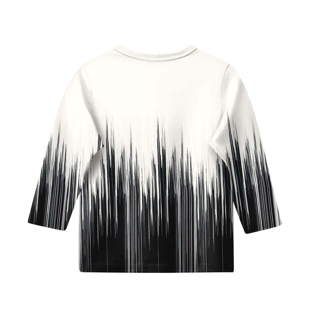 Топы с принтом для девочек 5-16 лет с круглым вырезом и рукавами 3/4 Футболки Модные топы Наряды Футболки