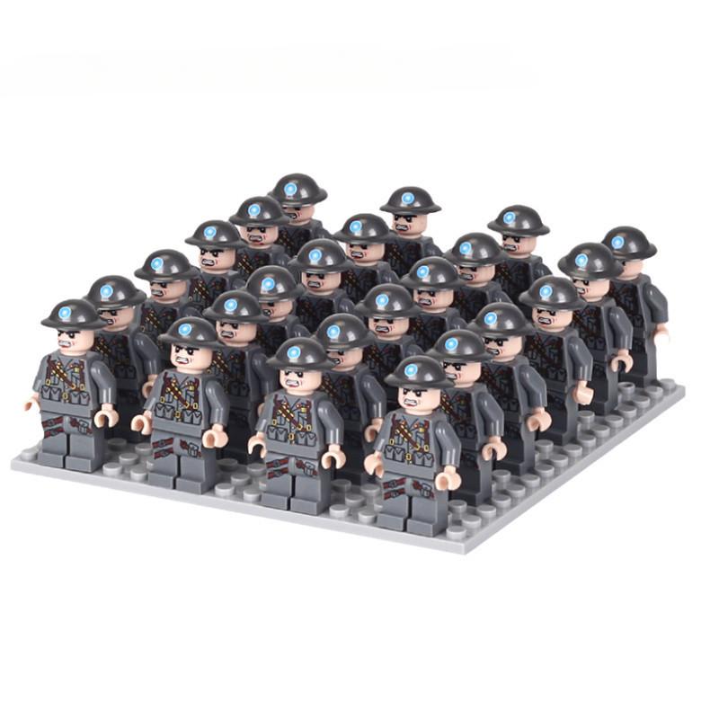 Военная фигурка, детские строительные блоки в серии «Солдаты Второй мировой войны», игрушки для мальчиков, головоломка с оружием, игрушка в подарок