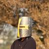 Knight Templar Crusader Helmet Gray Medieval Large Helmet for Roleplay and Cosplay Handmade Helmet