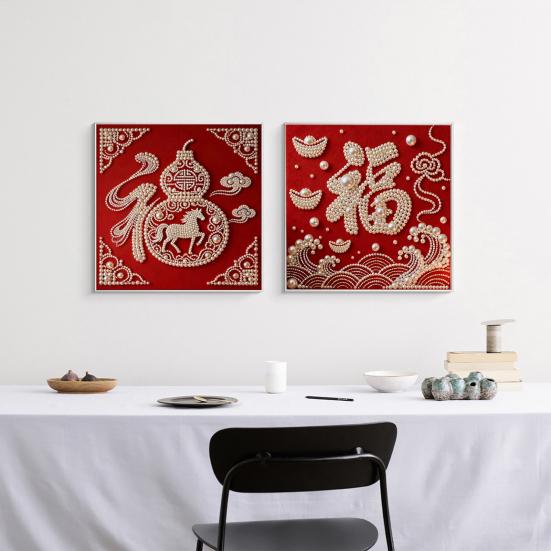 Набор для рисования жемчугом своими руками для взрослых, начинающих, с рисунками лошадей, 3D-набор для творчества «Жемчужное искусство», холст с предварительной печатью, набор пластиковых жемчужин для декора на Новый год, идея подарка