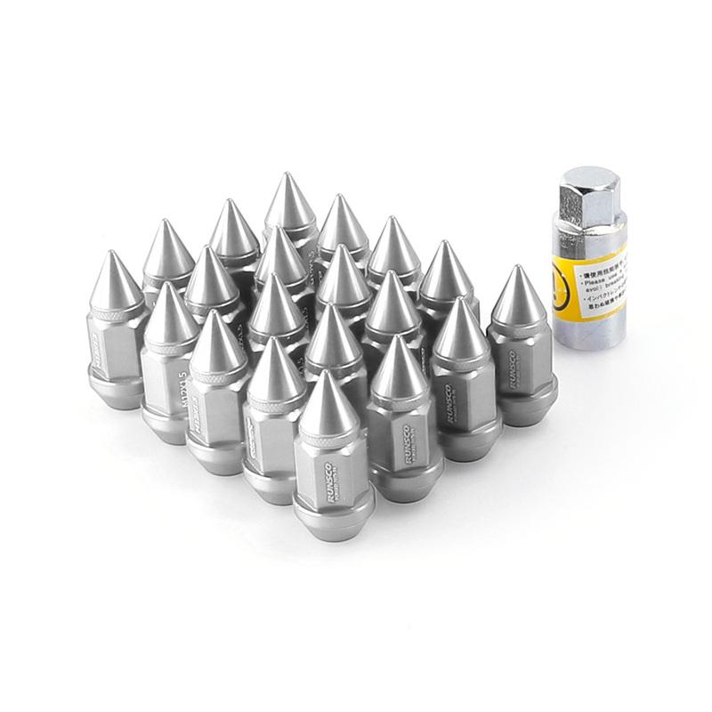 Length 55mm Wheel Nuts M12x1.5/M12x1.25 Tuning Car Lug Nuts Forged 7075-T6 Aluminium HEX 19mm